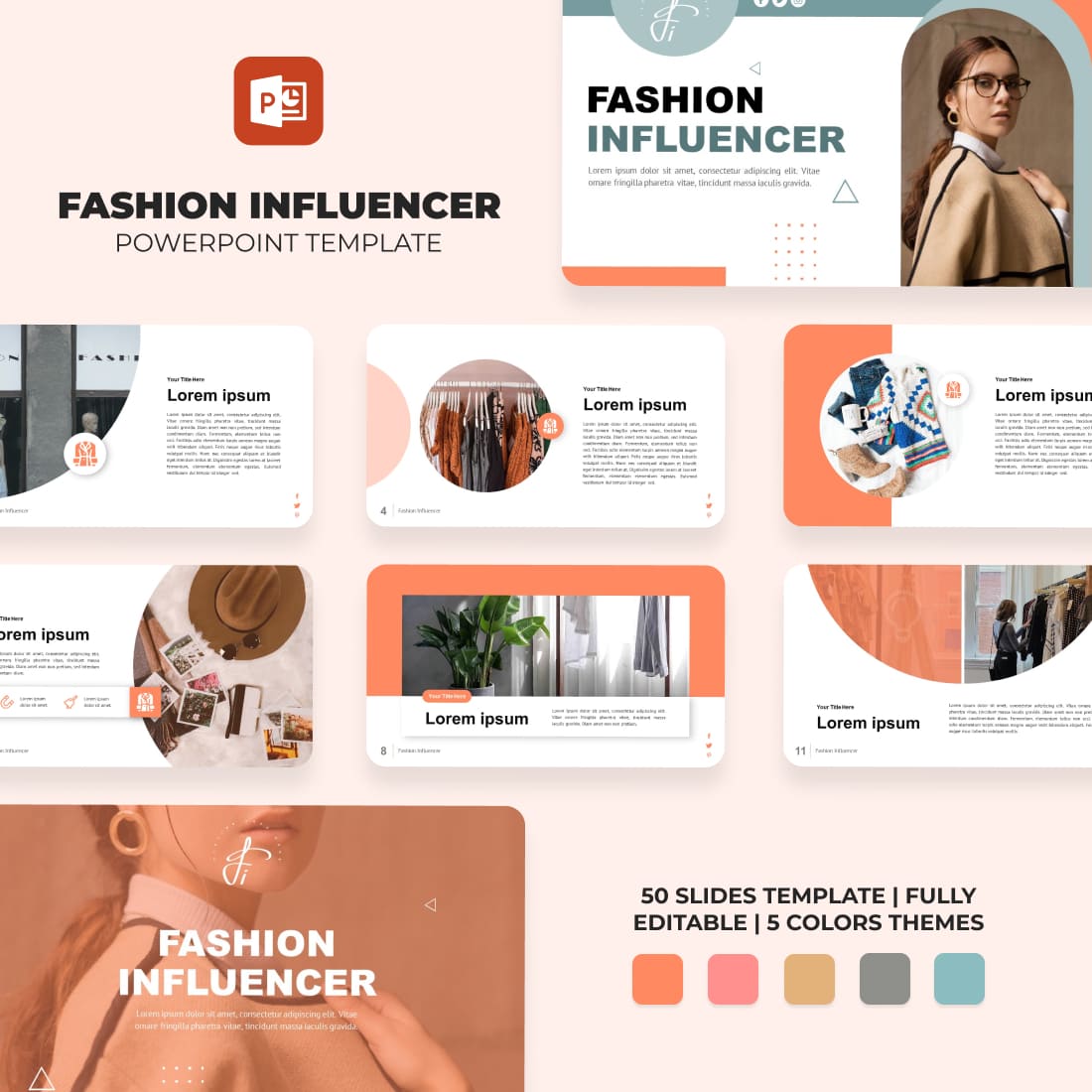 Fashion Influencer Powerpoint Template.