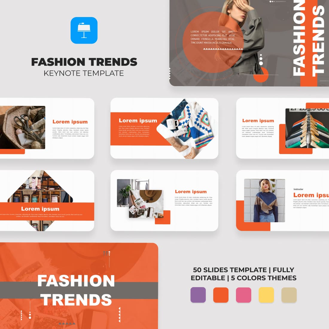 Fashion Trends Keynote Template cover.