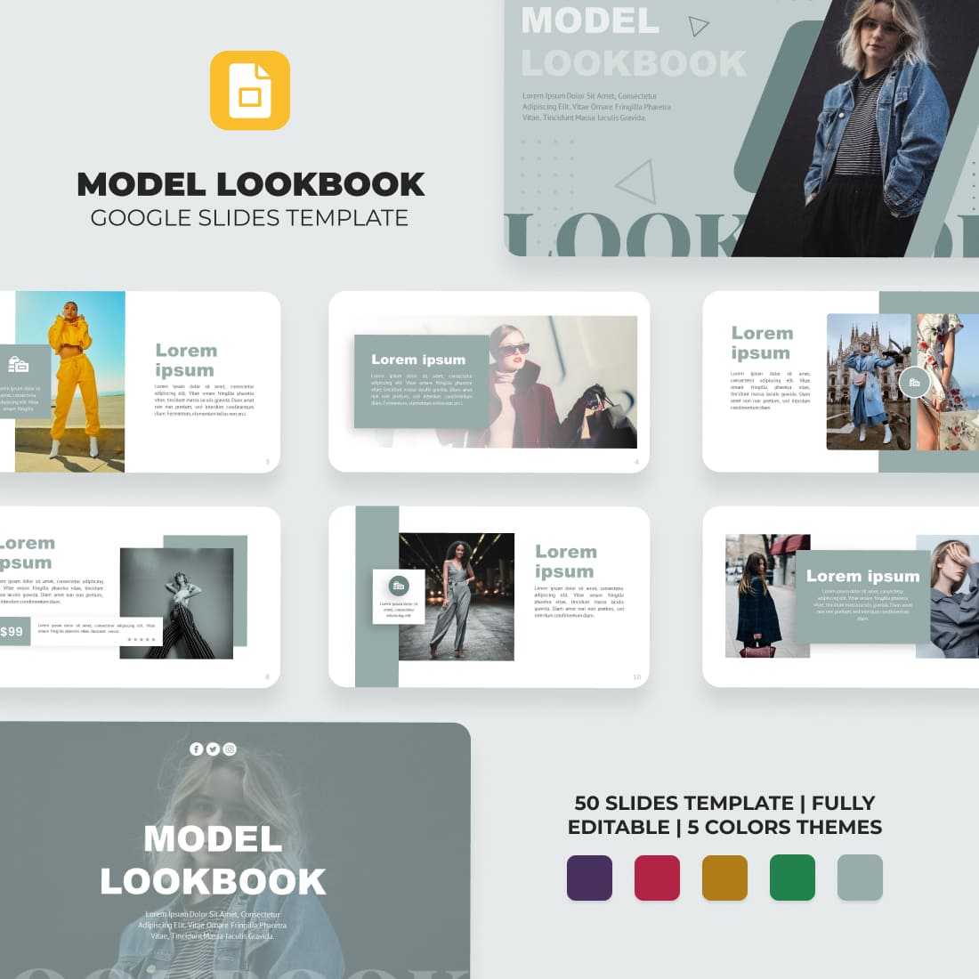 Model Lookbook Google Slides Theme.