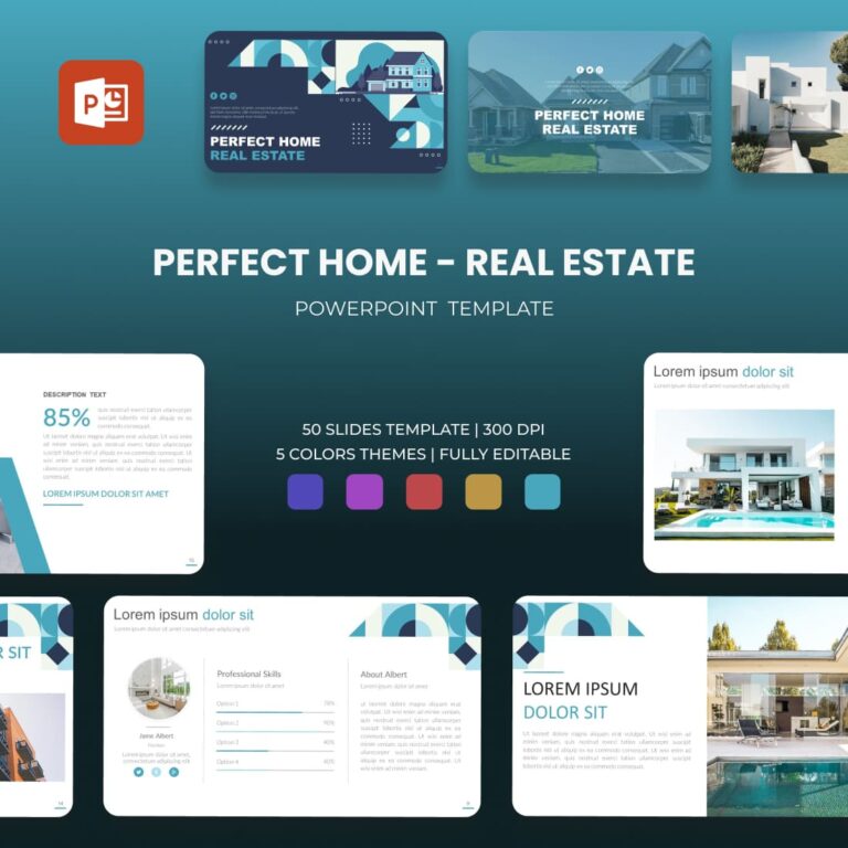 Perfect Home Real Estate Powerpoint Template – MasterBundles
