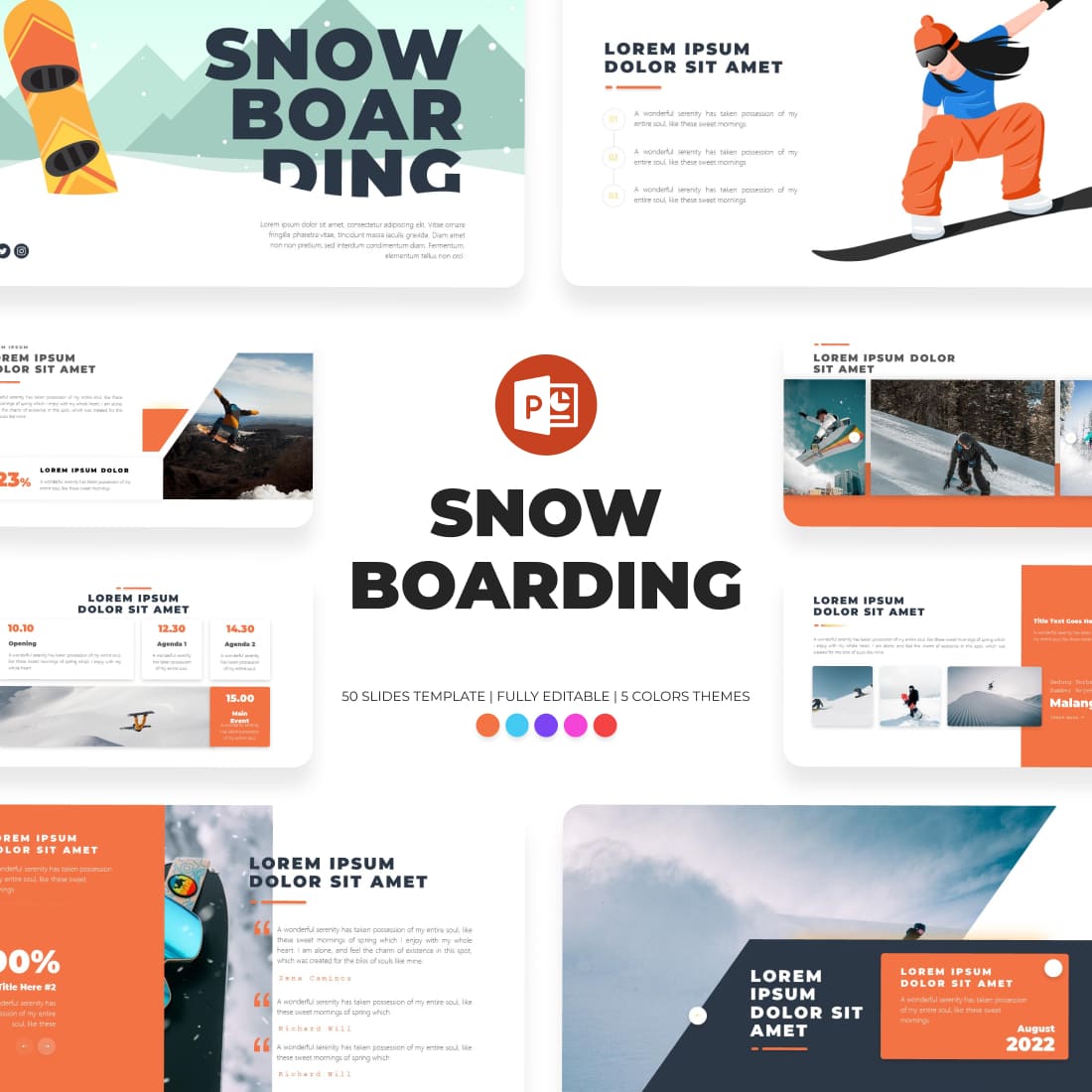 Snowboarding Powerpoint Template.