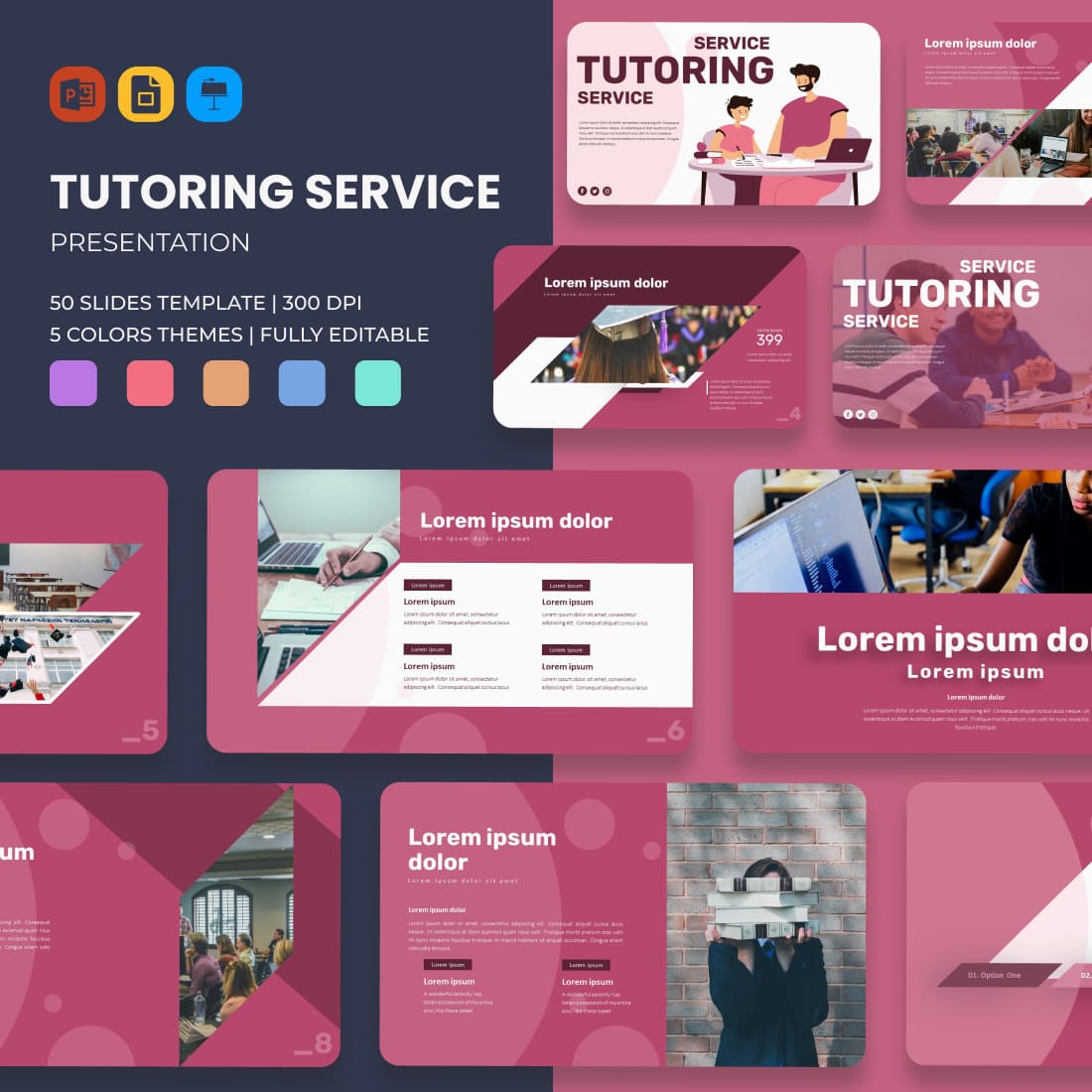 Tutoring Service Presentation: 50 Slides PPTX, KEY, Google Slides ...