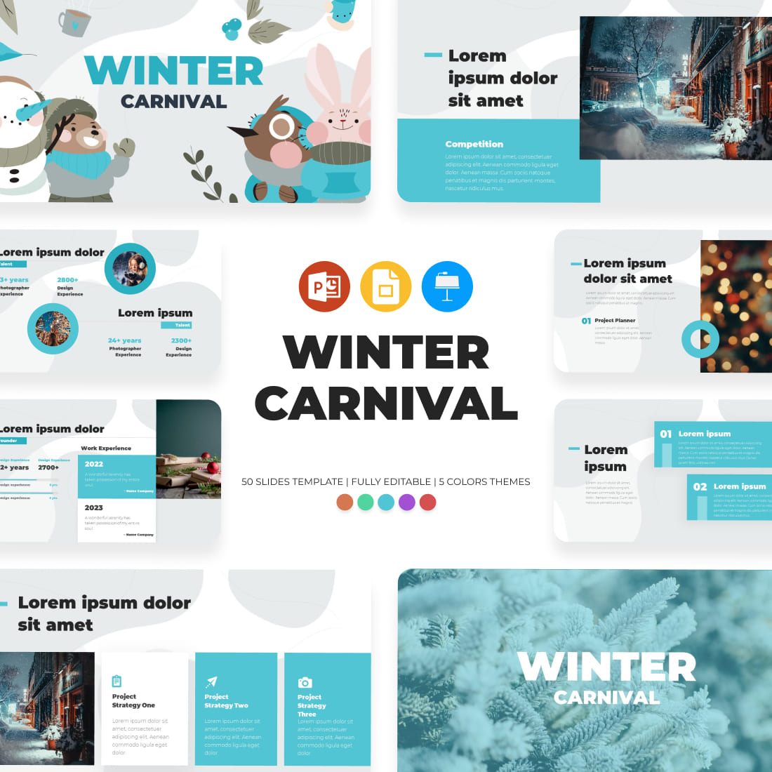 Winter carnival presentation template.