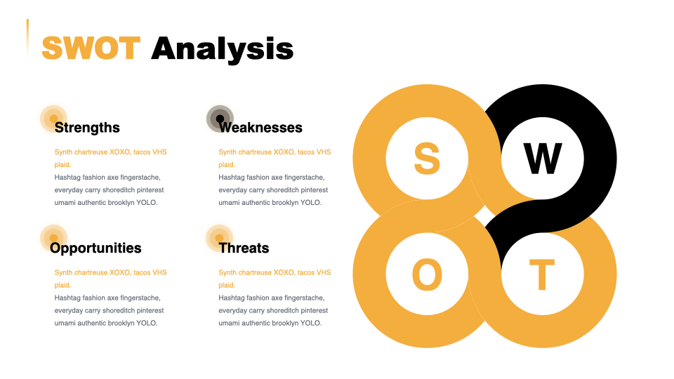 Stylish and informative infographics for SWOT analysis.