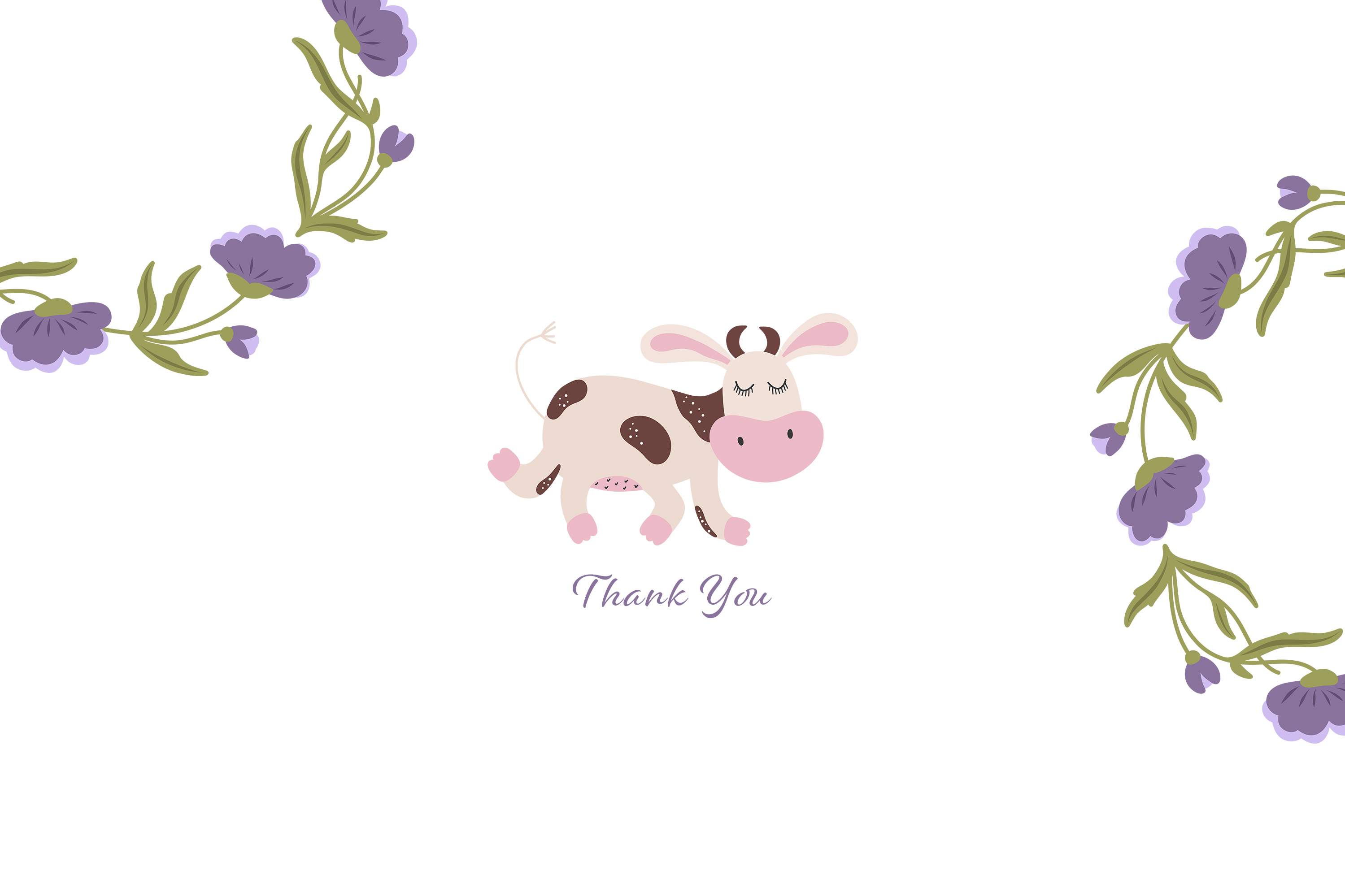 Milky Cows Cute Illustrations thank you image.