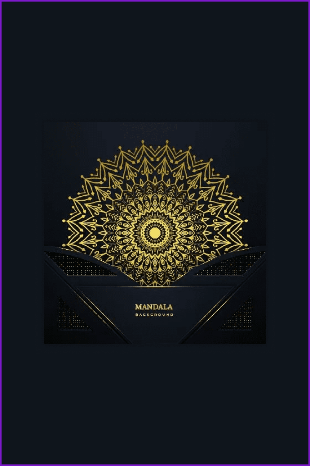 Gold beautiful mandala patterns on black backgrounds.