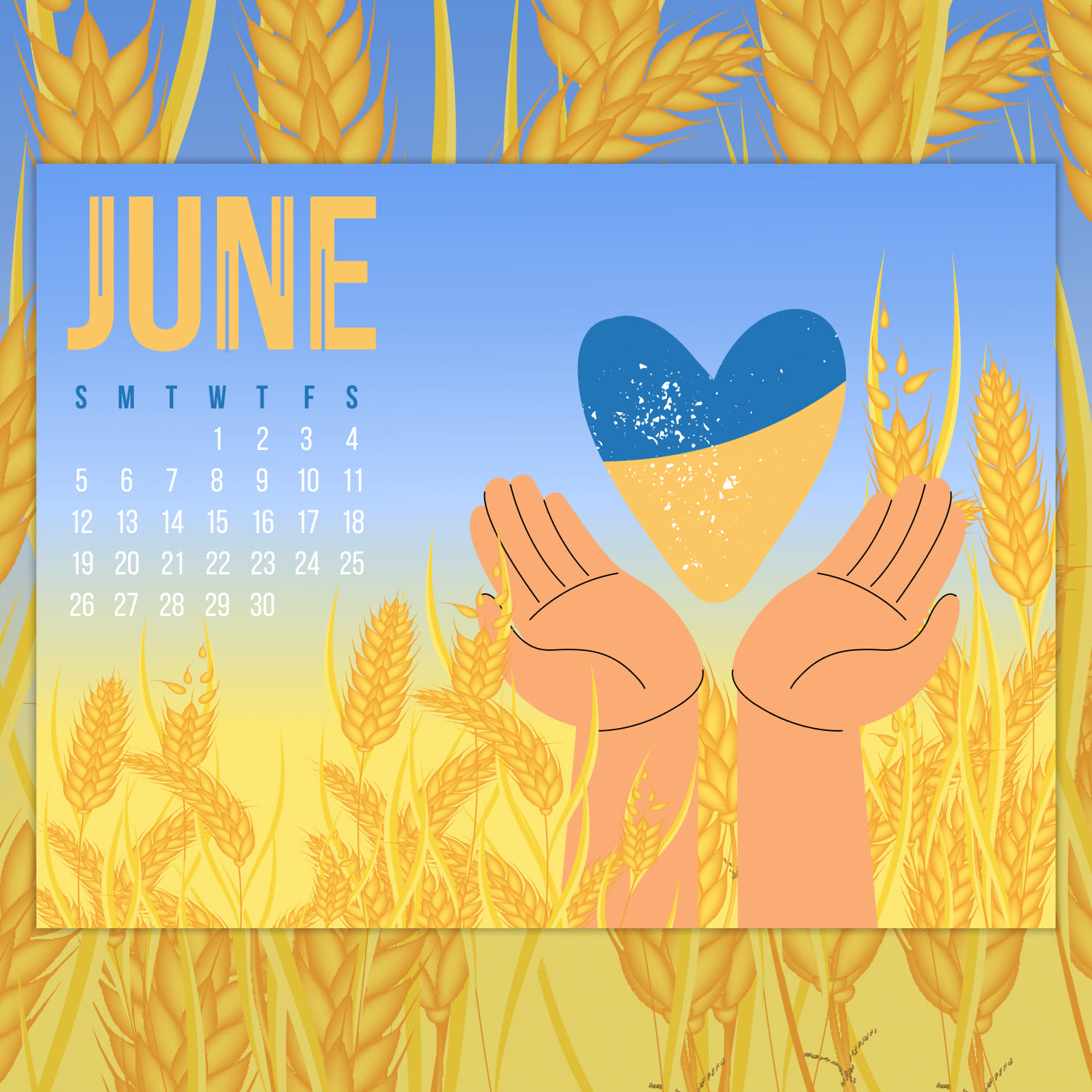 Free Stand with Ukraine June Calendar cover.