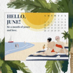 Free Vintage June Editable Calendar – MasterBundles