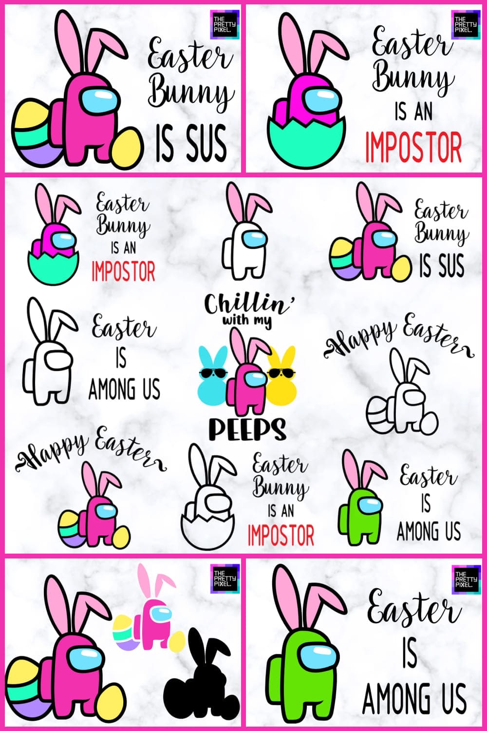 Bunny Kinda Sus Among Us Easter SVG Digital File, Easter SVG