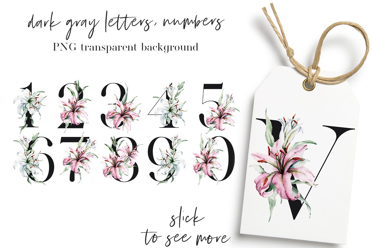 Make your unique project with beautiful letters and numbers.