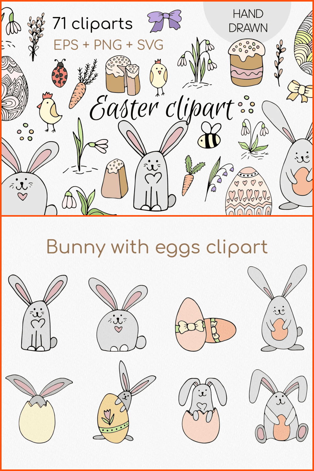 Easter clipart Doodle.