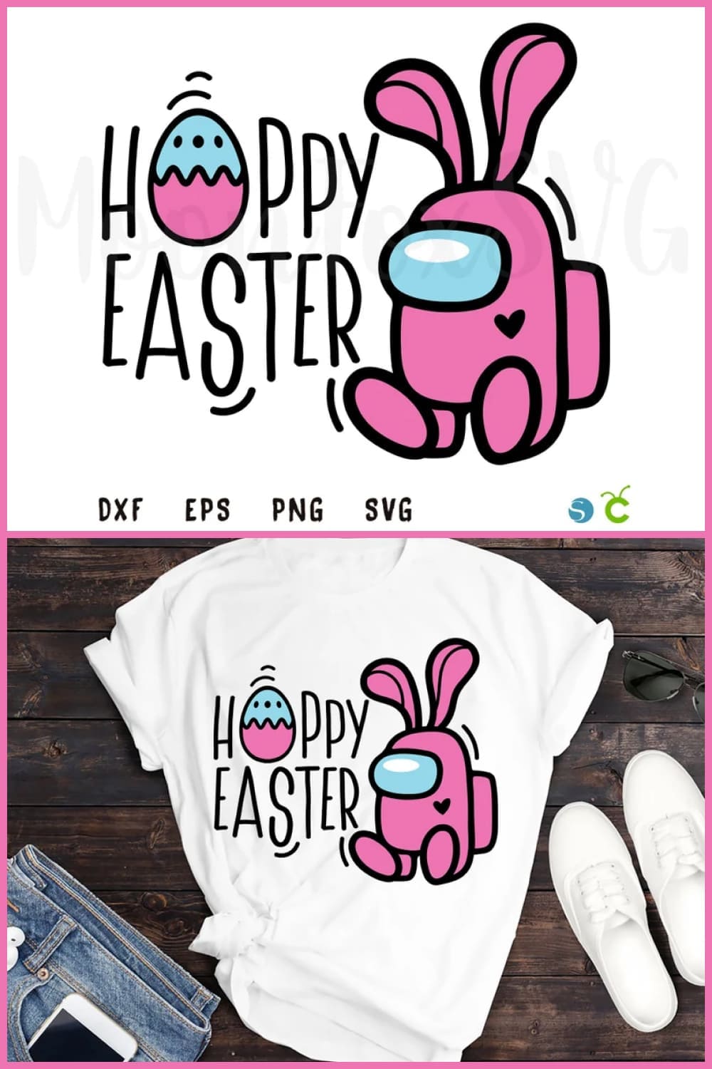 Hoppy Easter SVG Among Us SVG Easter Egg Bunny Happy.