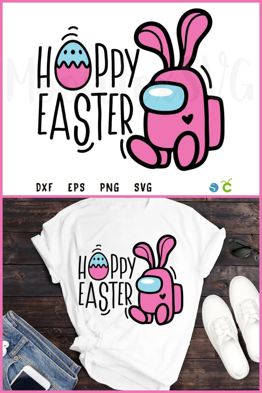 Bunny Kinda Sus Among Us Easter SVG Digital File, Easter SVG