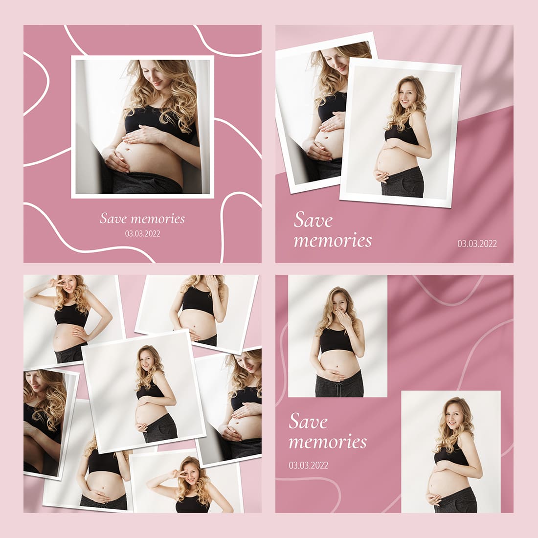 5 pregnancy instagram post templates cover.
