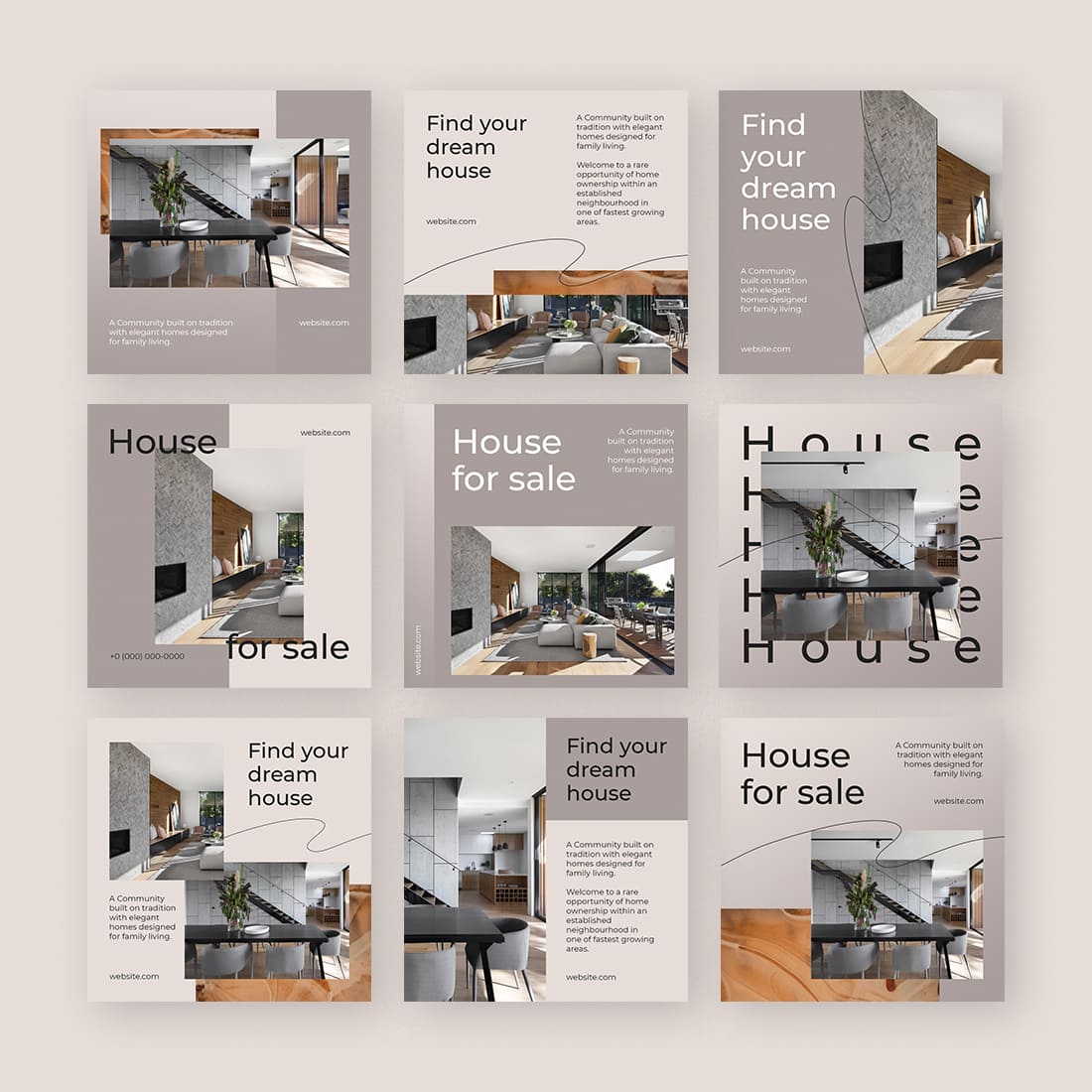 10 real estate instagram post templates cover