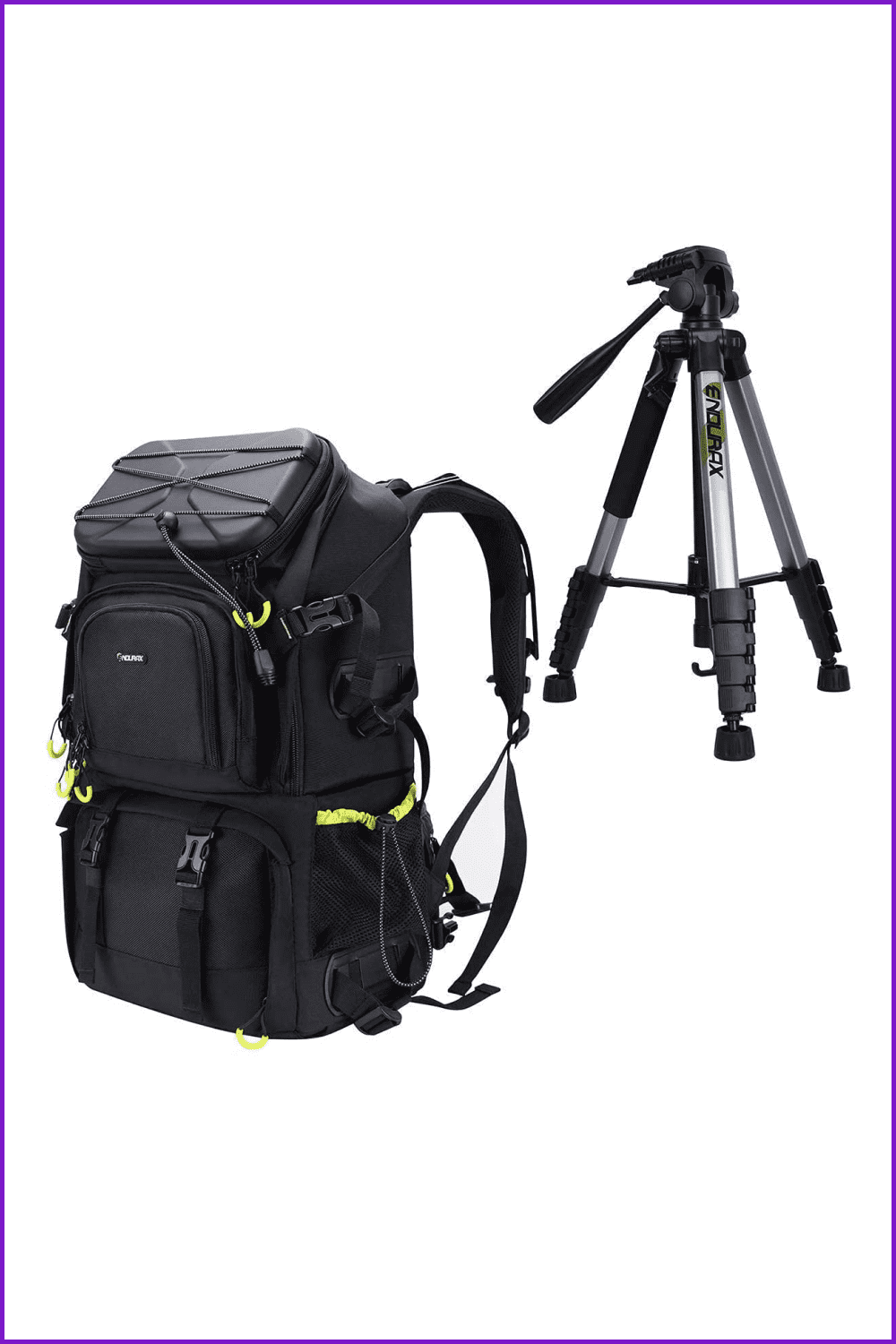 Endurax Extra Large Camera Backpack and Compact Camera Tripod.