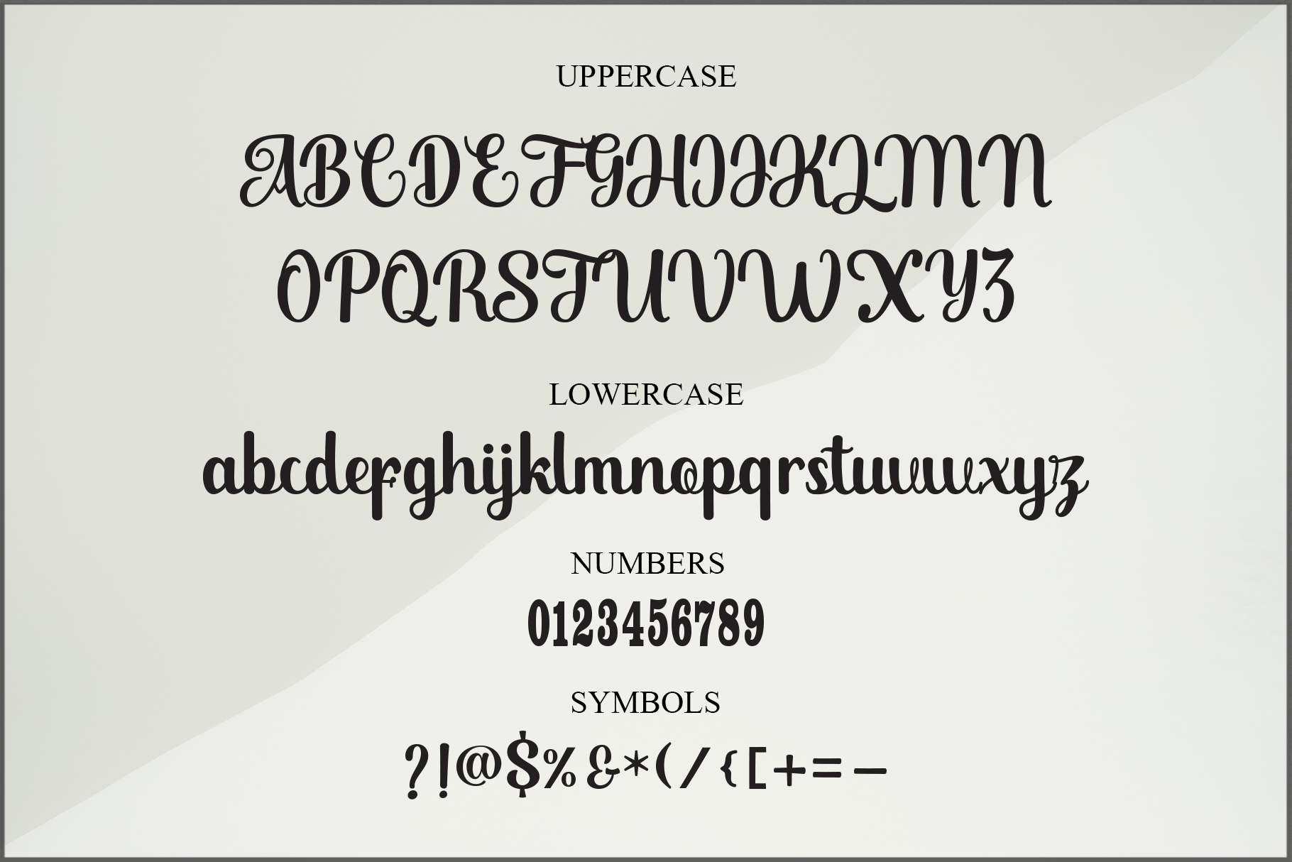 Mandailing Script Calligraphy Font letters.