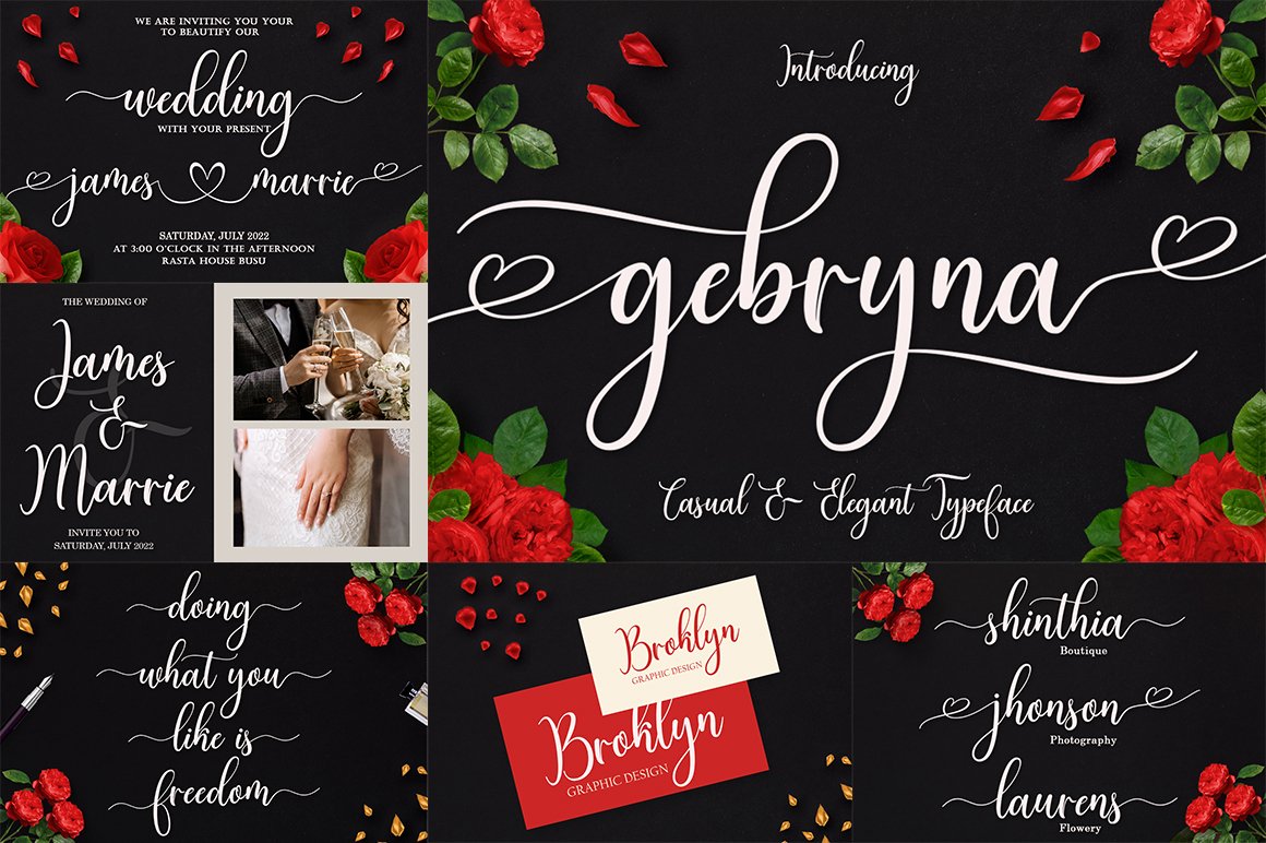 Passionate illustration in black and red for weddings.