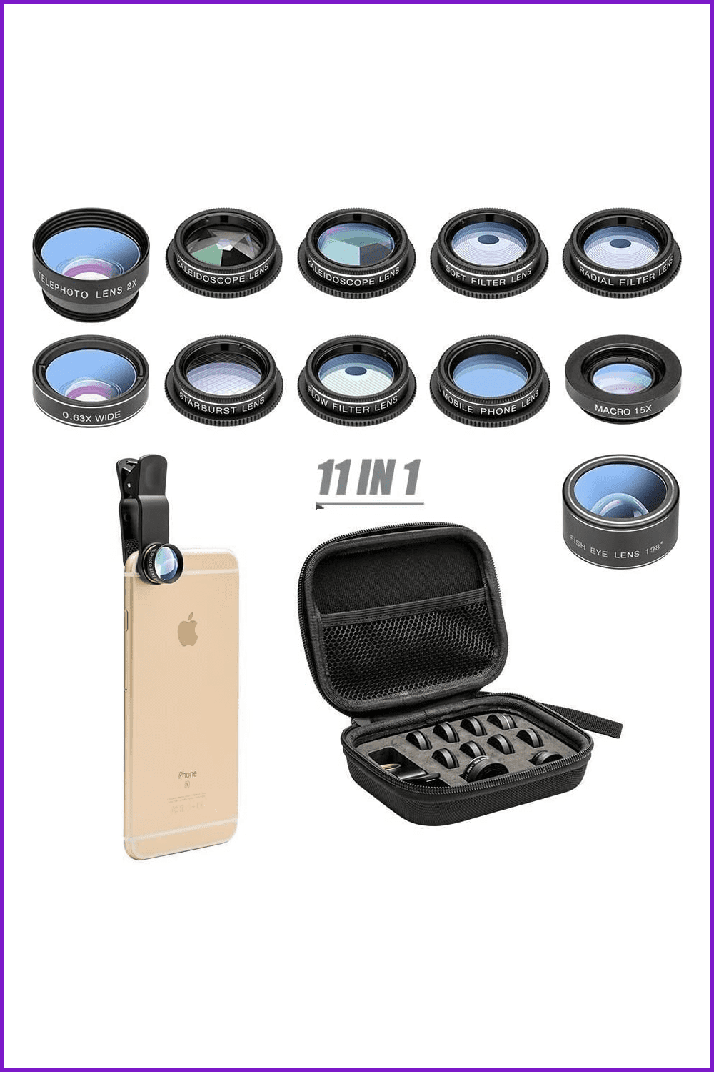 Phone Camera Lens 11 in 1 Phone Lens Kit.