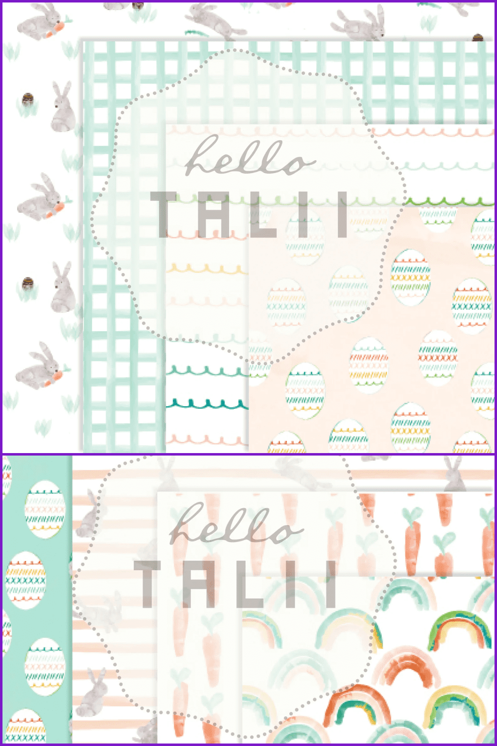 WATERCOLOR EASTER Digital Paper- Happy Easter.