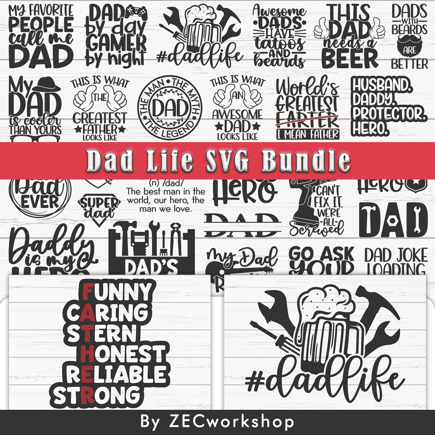Dad Life SVG Bundle cover.