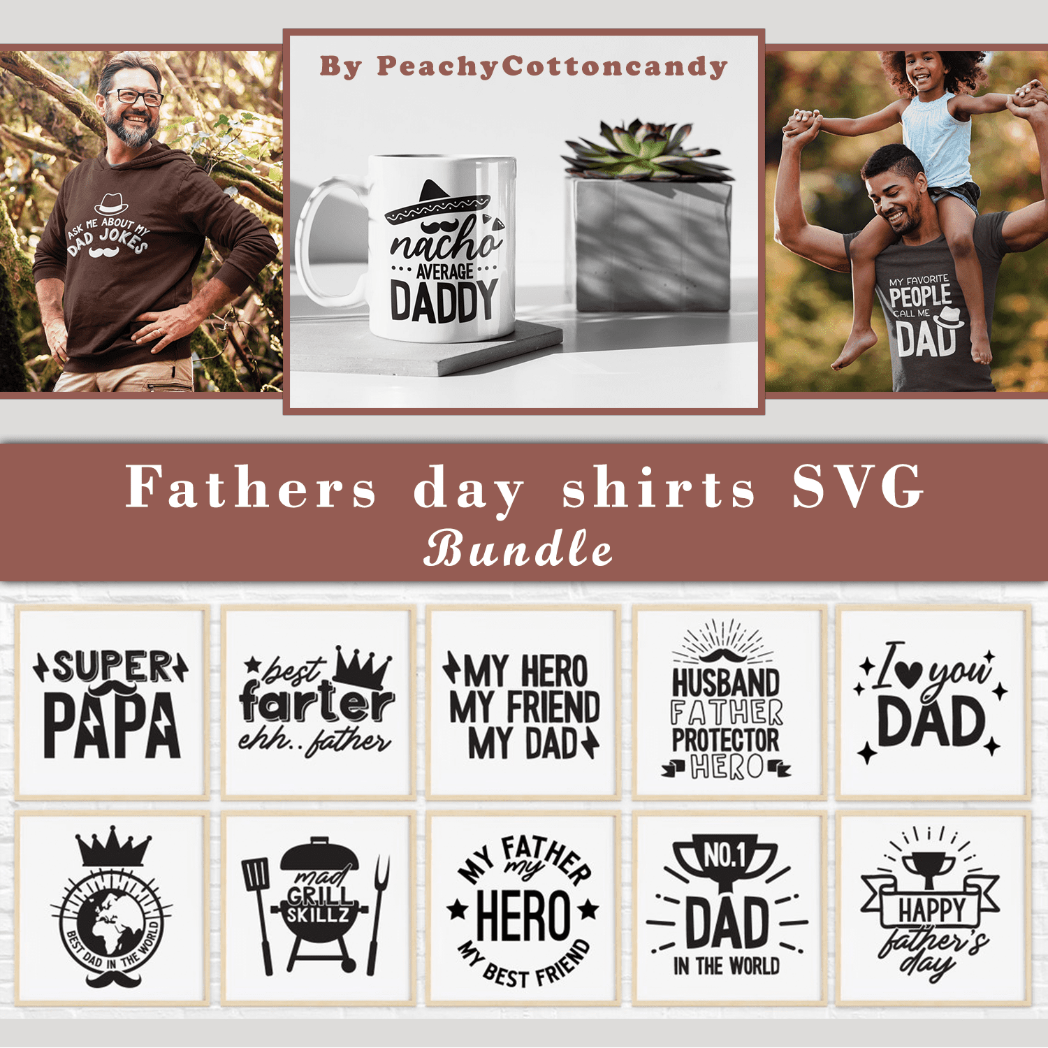 BUY 4 GET 50% OFF Fathers Day svg bundle cover.