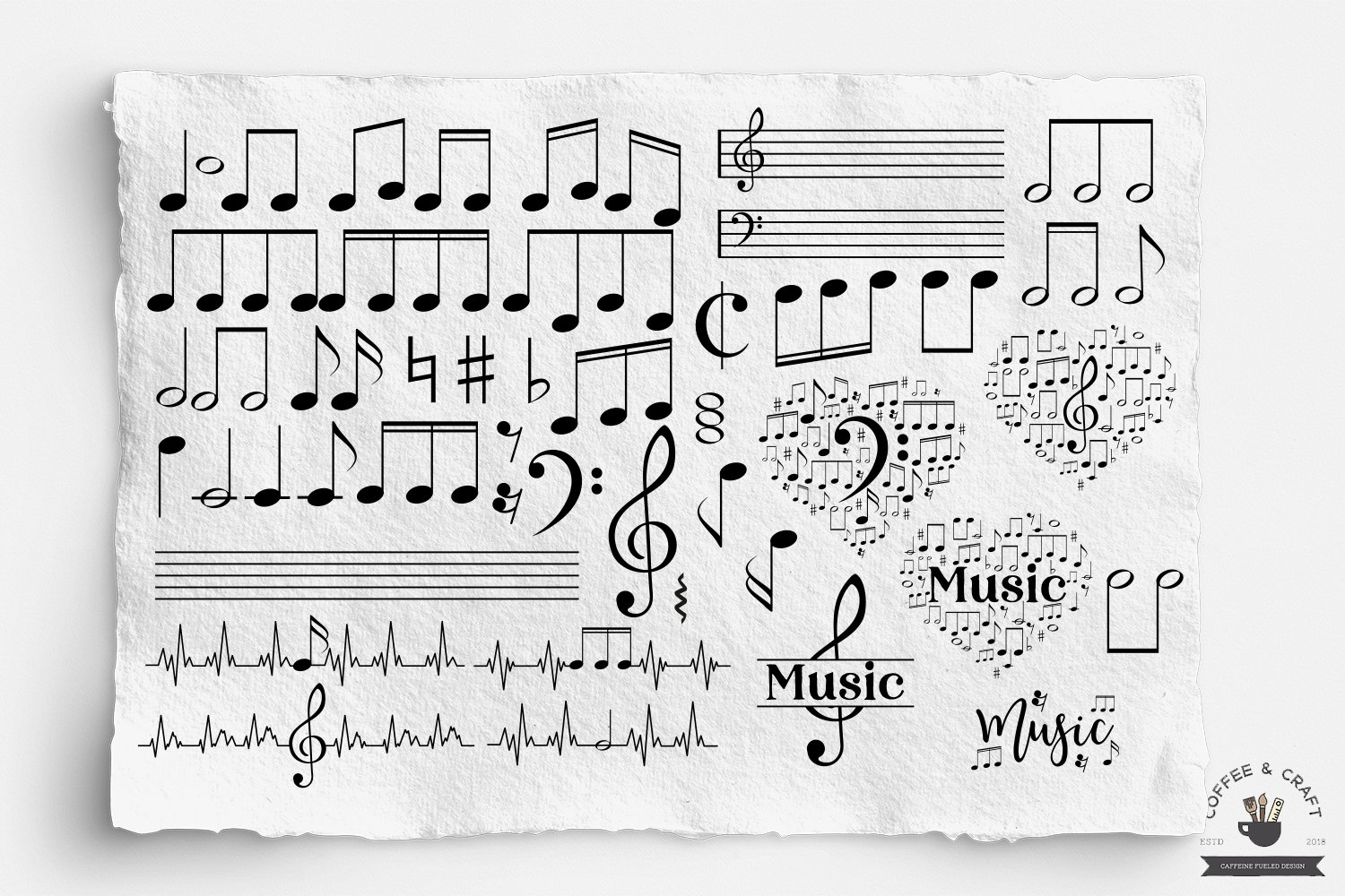 Old paper with music notes.