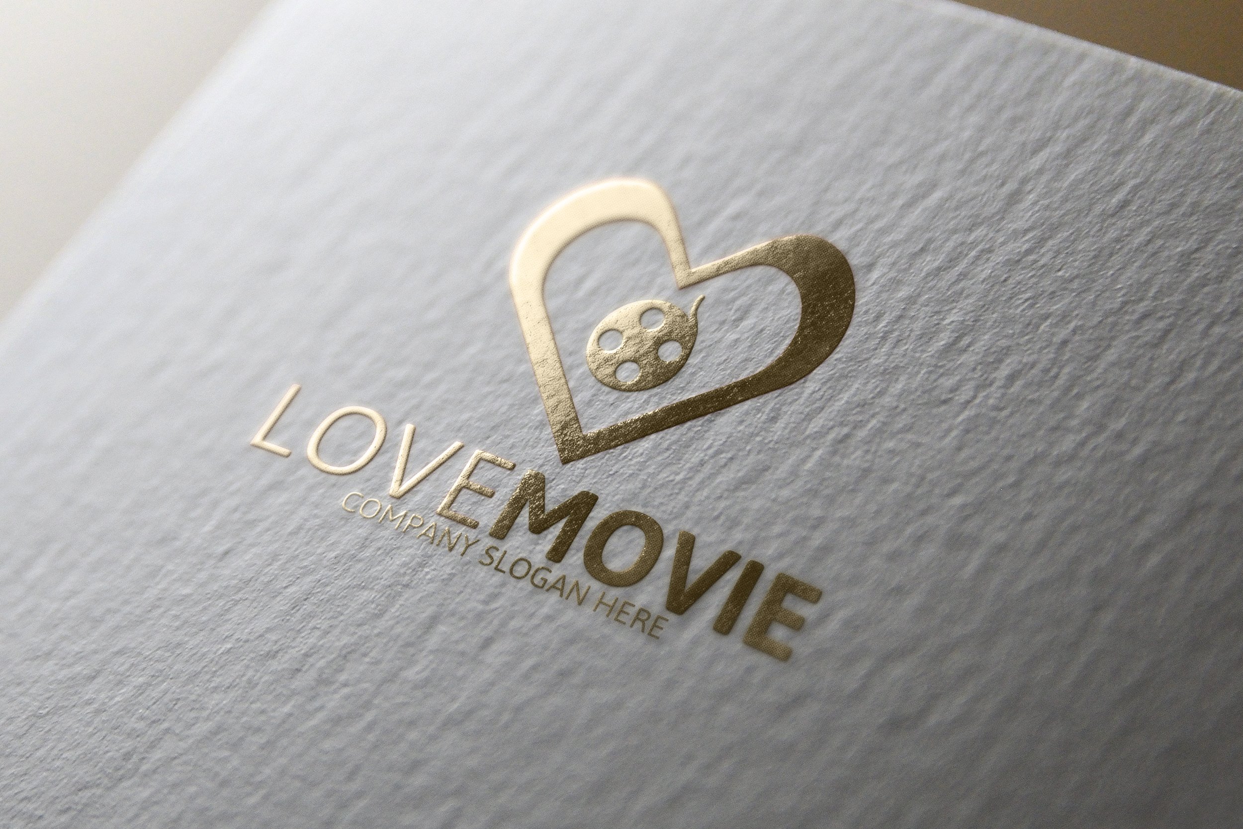 White paper with gold heart logo.