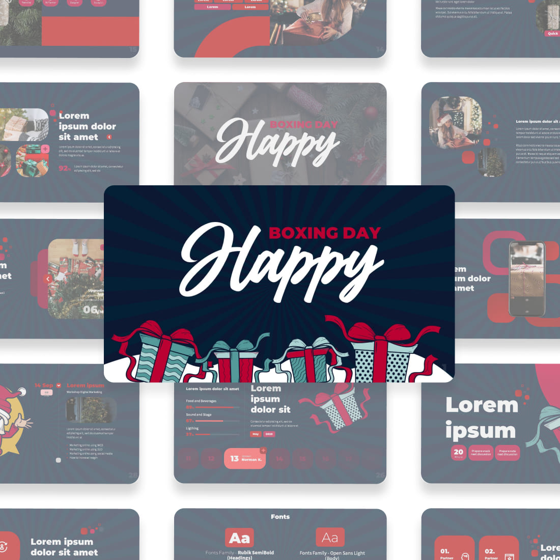 Happy Boxing Day Keynote Template cover.