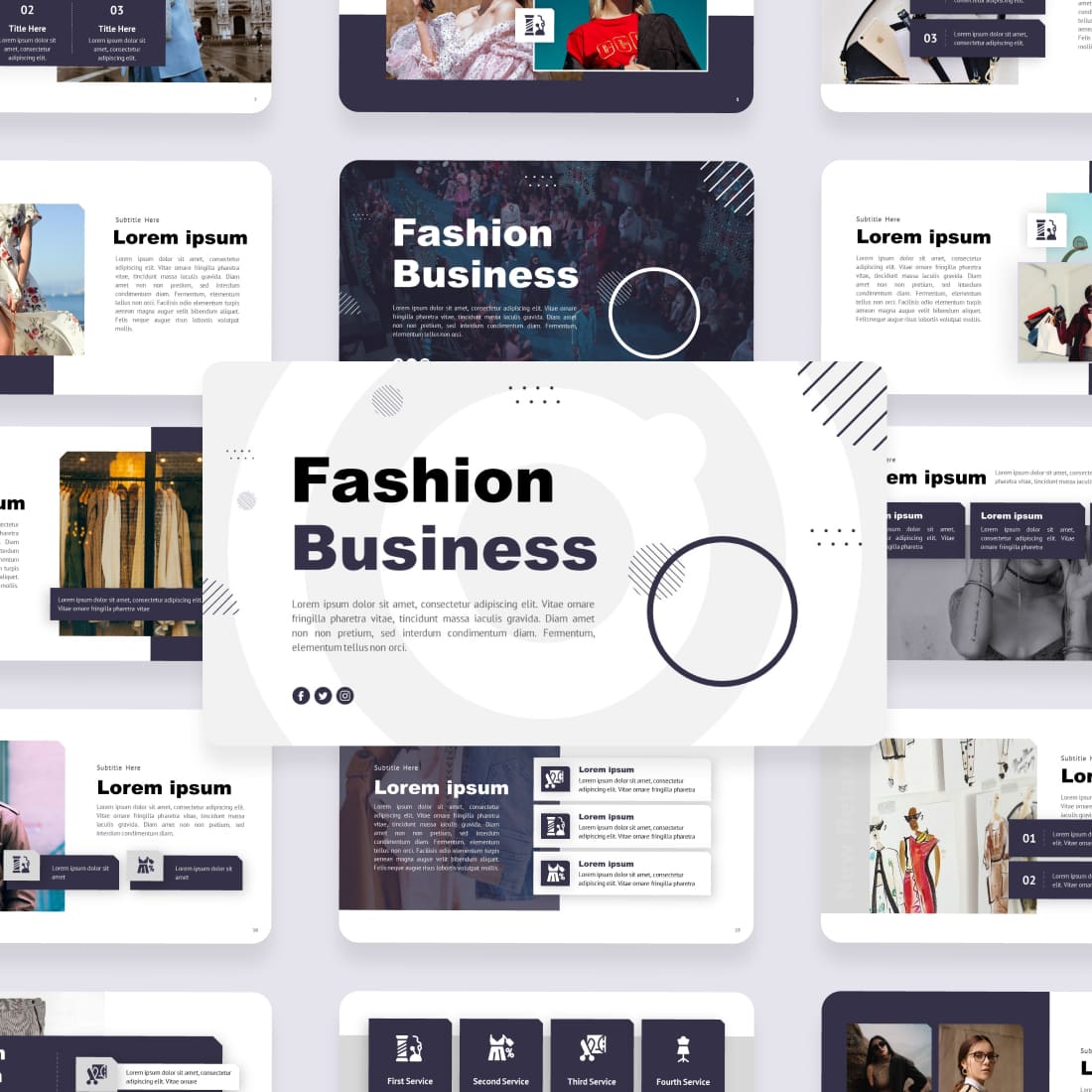 Fashion Business Keynote Template cover.
