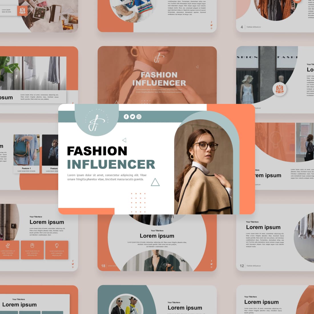Fashion Influencer Powerpoint Template cover.