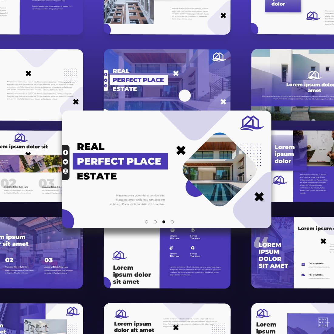 Perfect Place Real Estate Powerpoint Template cover.