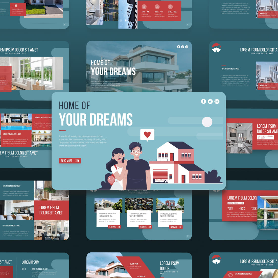 Real Estate Dream Google Slides Theme cover.