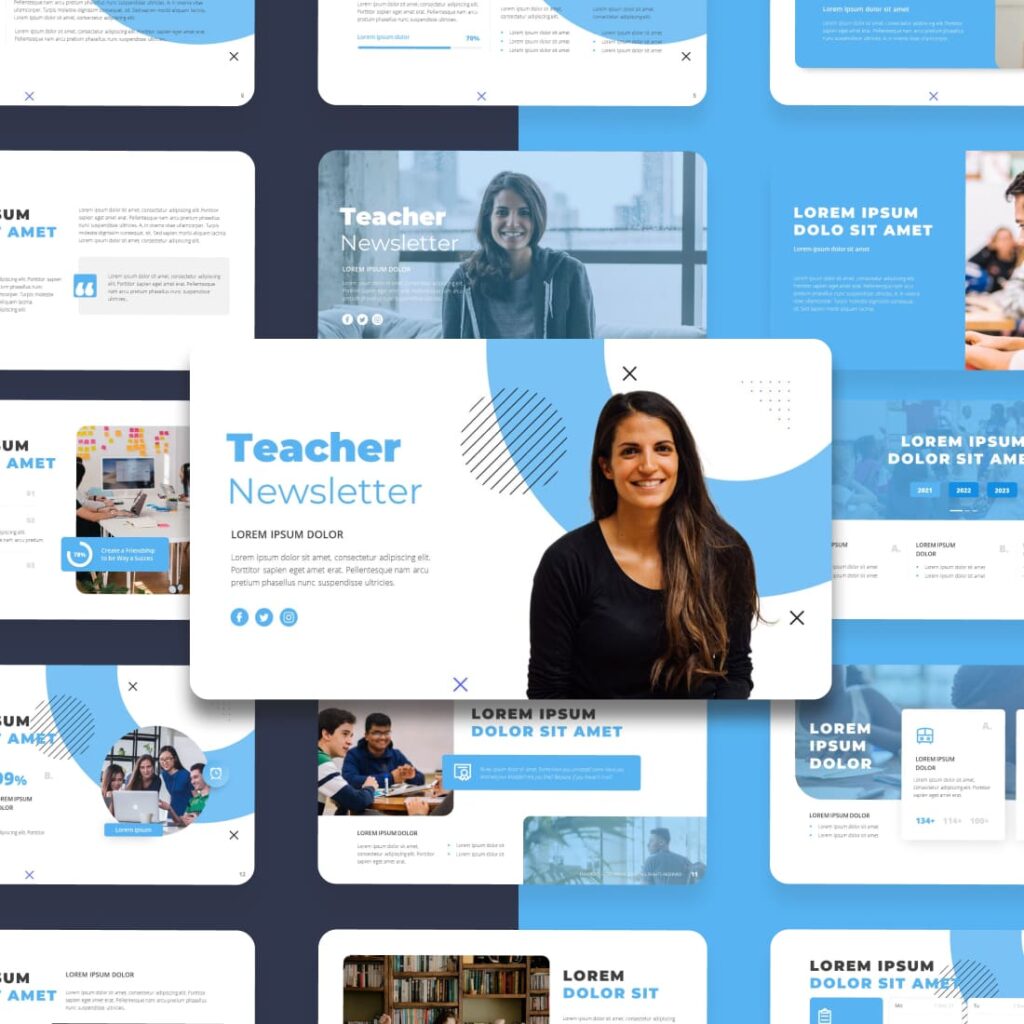 Teacher Newsletter Powerpoint Template: 50 Slides – MasterBundles