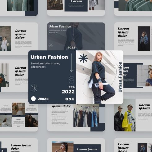 Urban Fashion Powerpoint Template cover.
