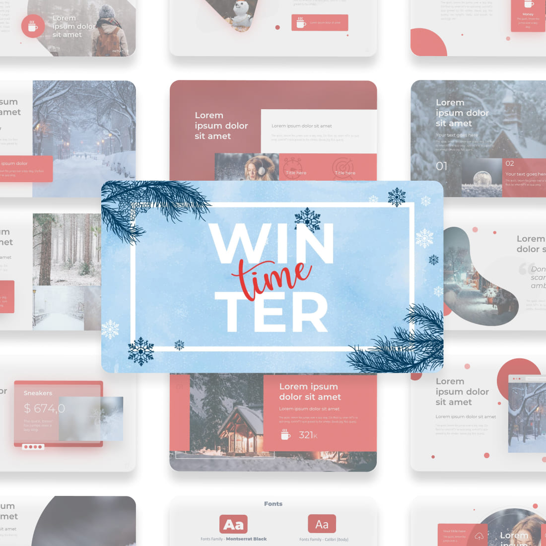 Winter Time Keynote Template cover.