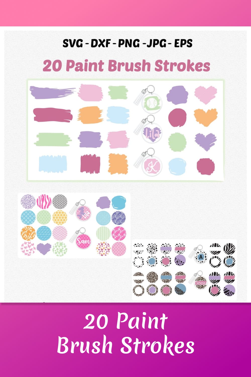 Colorful Brush Stroke SVG, Paint Brushes Clipart
