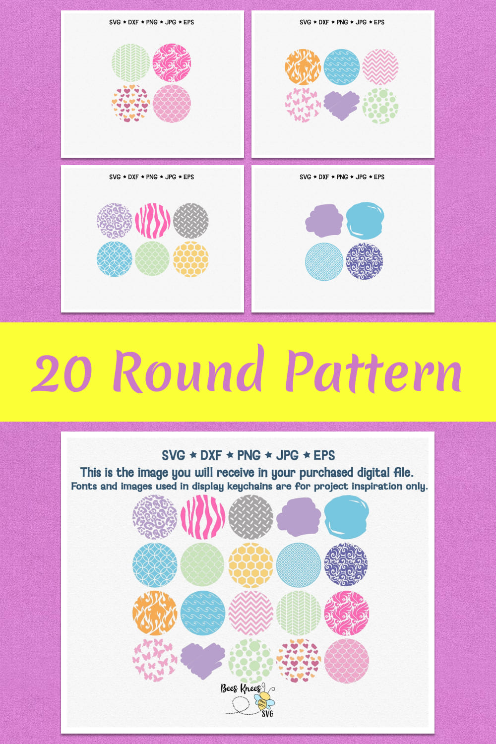 Colorful circle with bright prints.