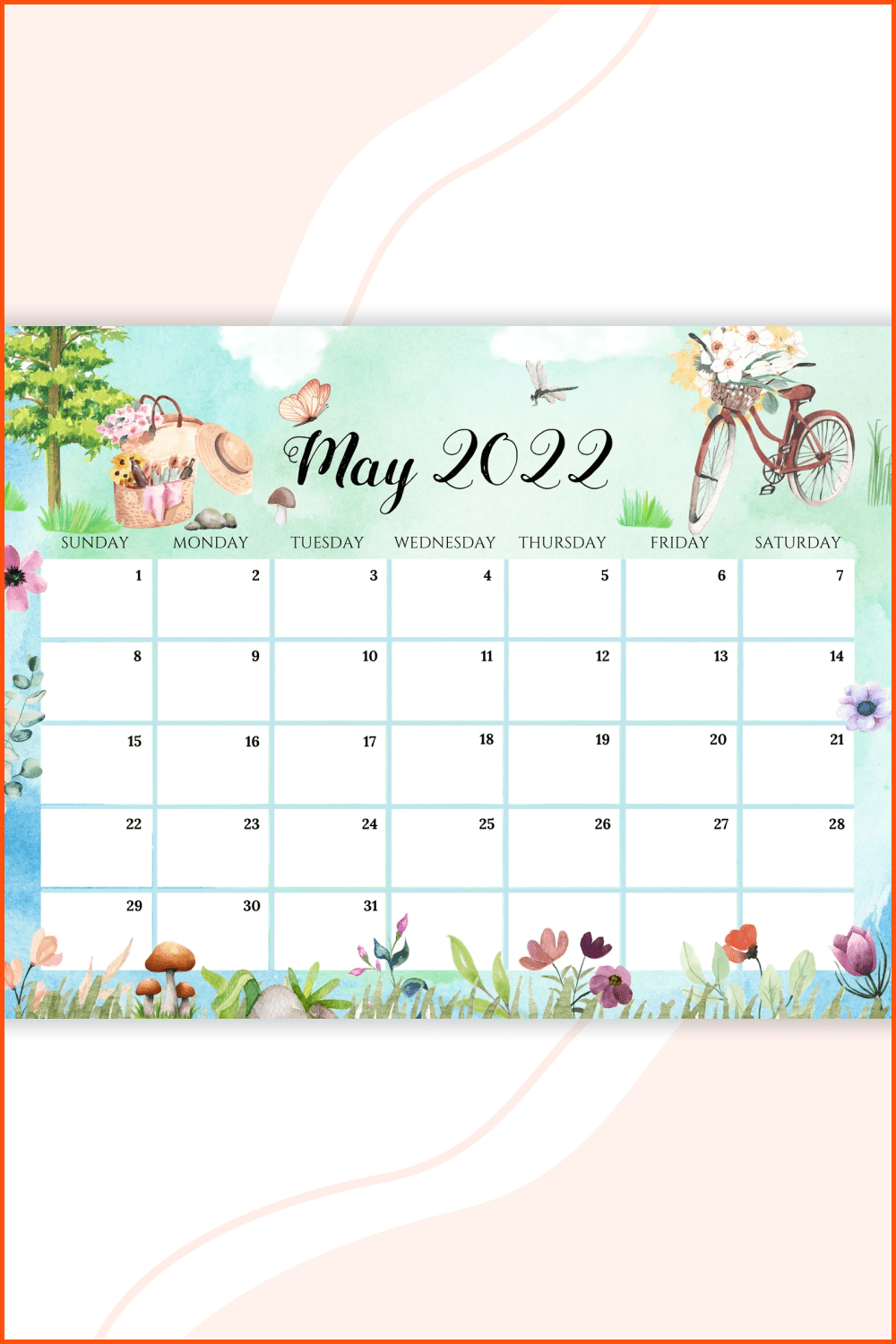 EDITABLE May 2022 Calendar.