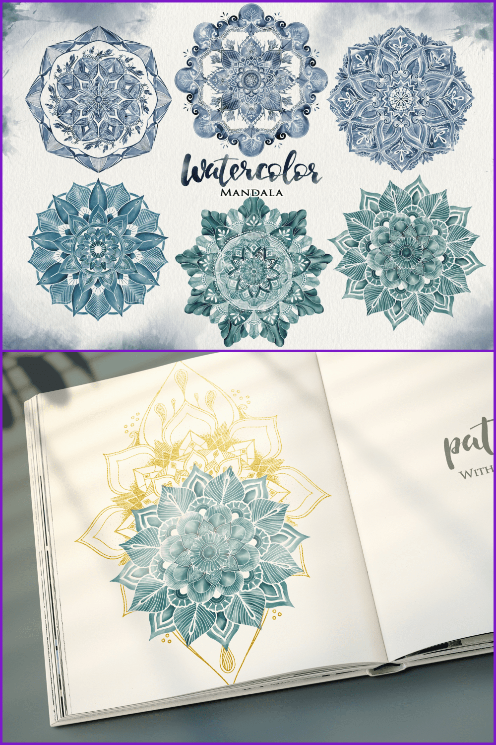 Mesmerizing watercolor option for mandalas.