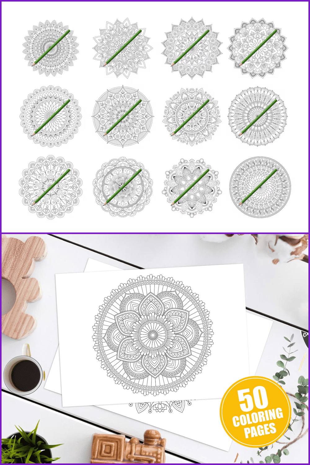 Set of simple and stylish mandala illustrations.