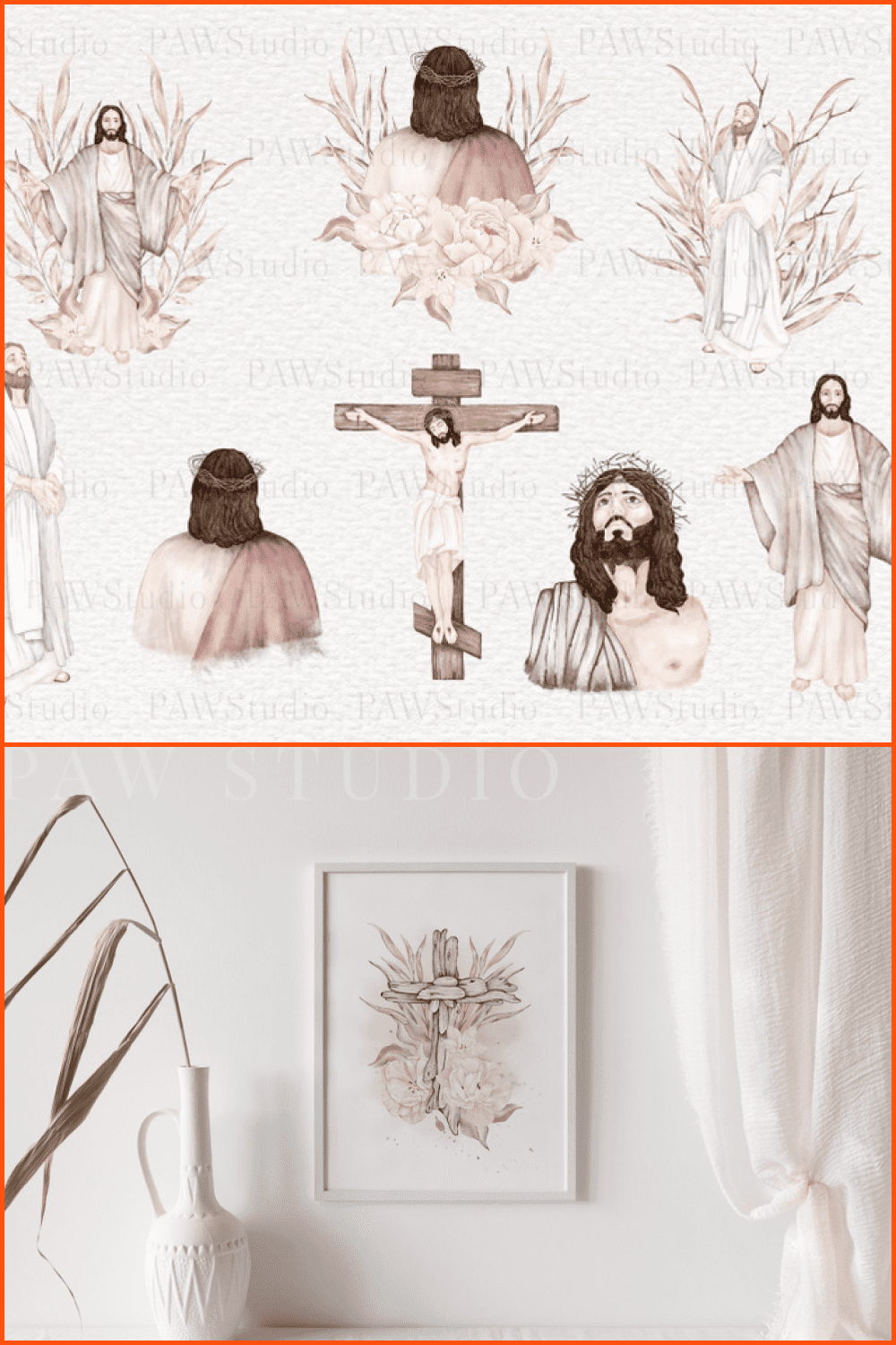 Jesus Floral Cross Sublimation.