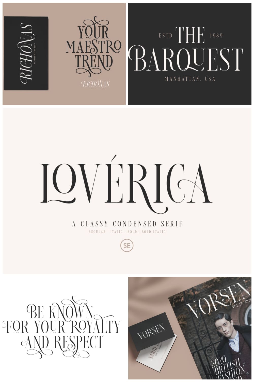 Loverica - Modern Condensed Serif.