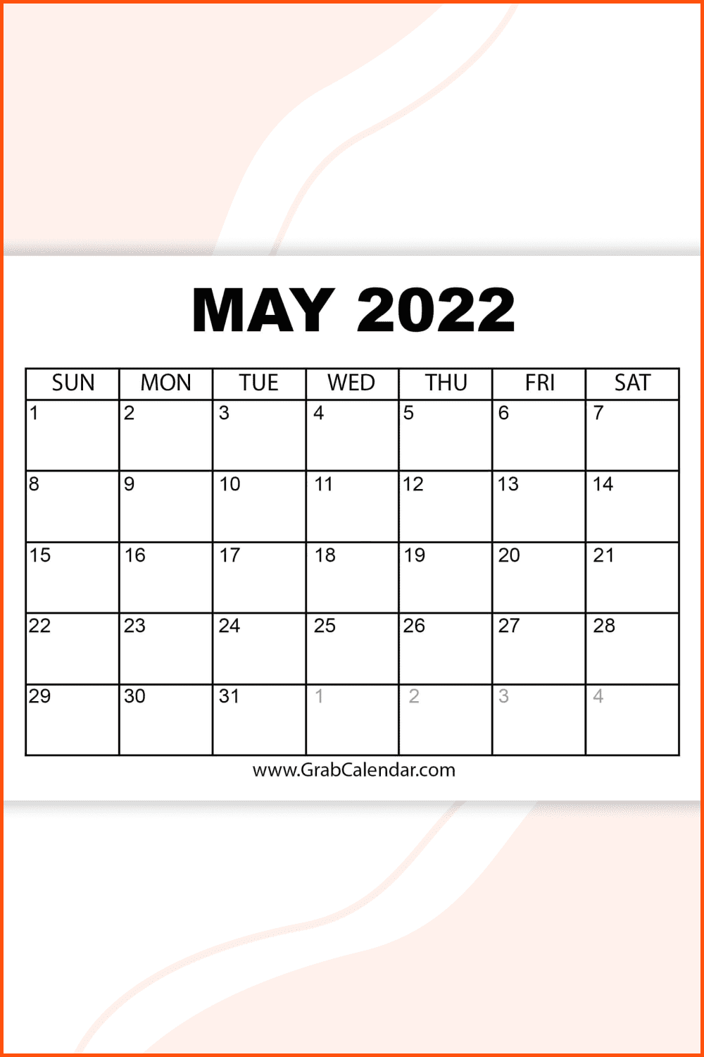 Free Printable Calendar May 2022.