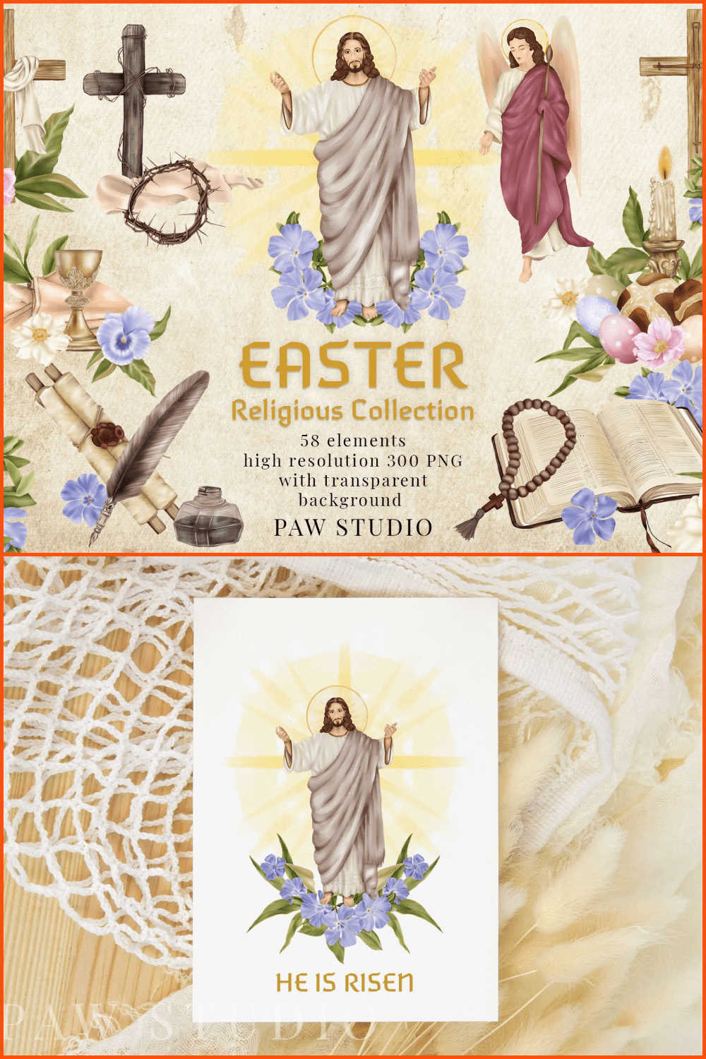 Religious Easter Clipart Jesus Risen.