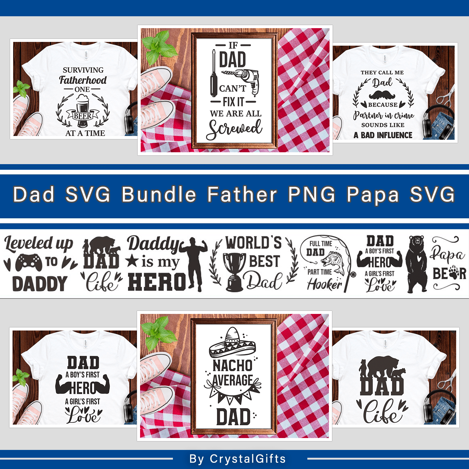 Dad SVG Bundle father PNG papa SVG cover.