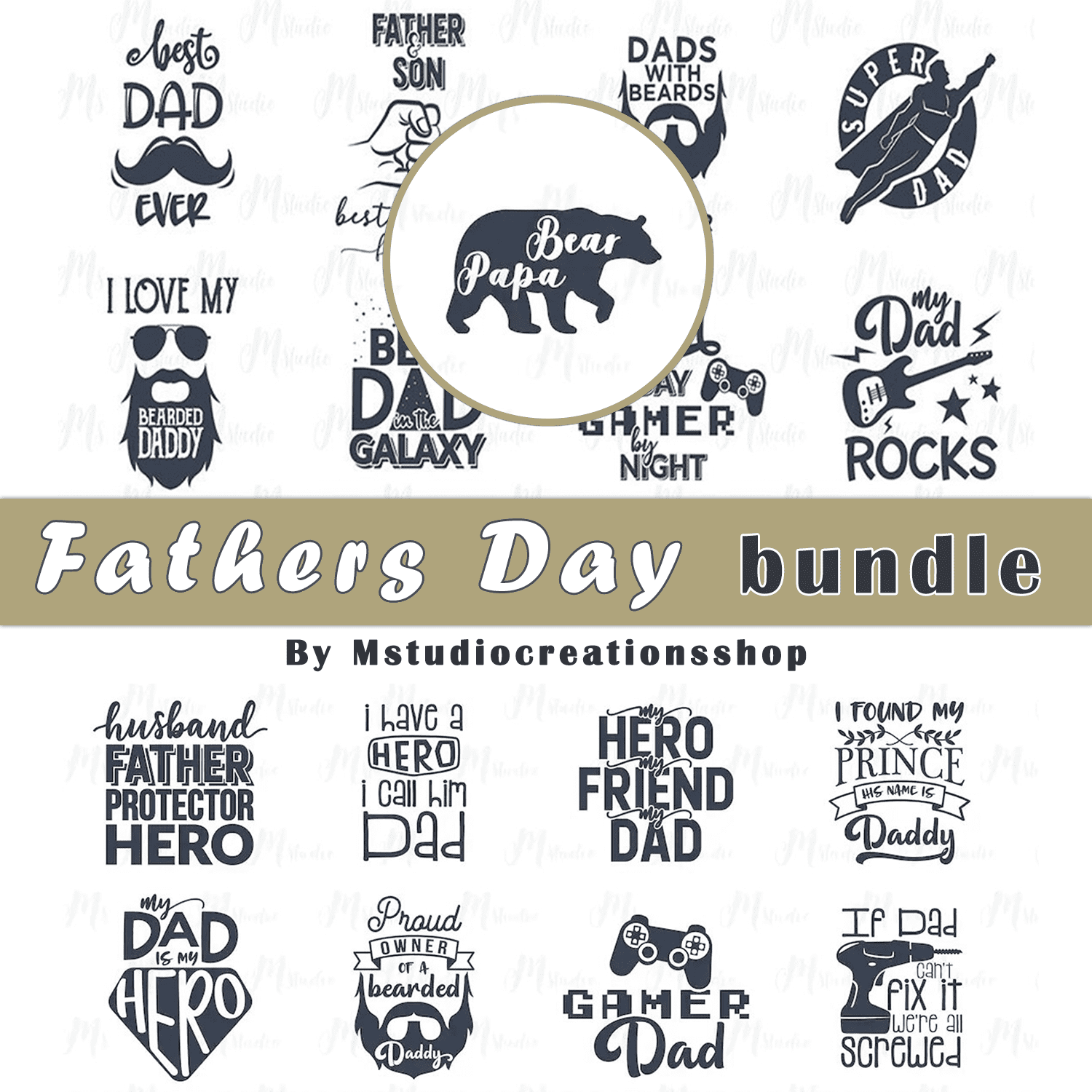 Fathers Day SVG Bundle cover.