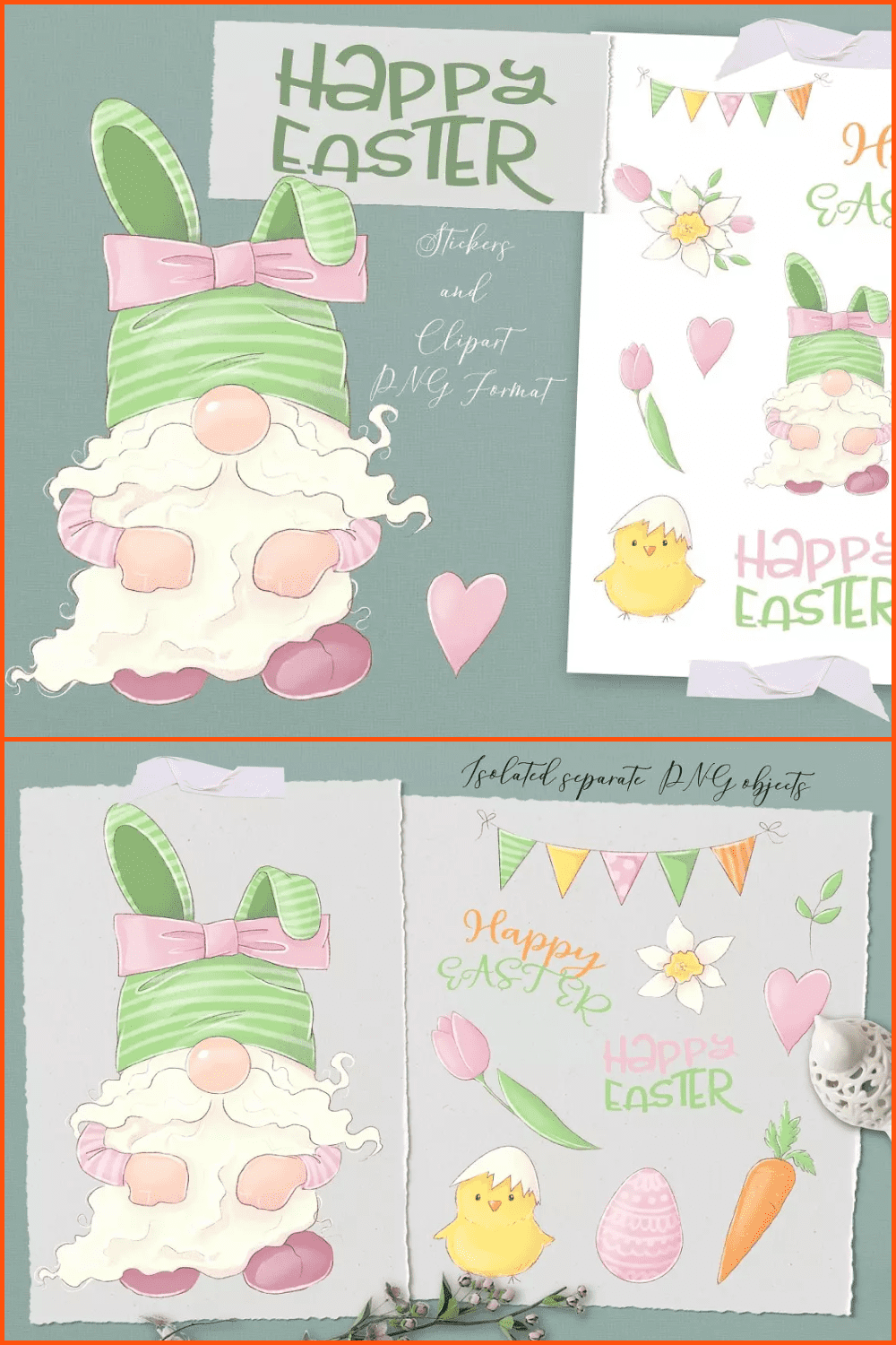 Easter Clipart: Easter Gnome Clipart.