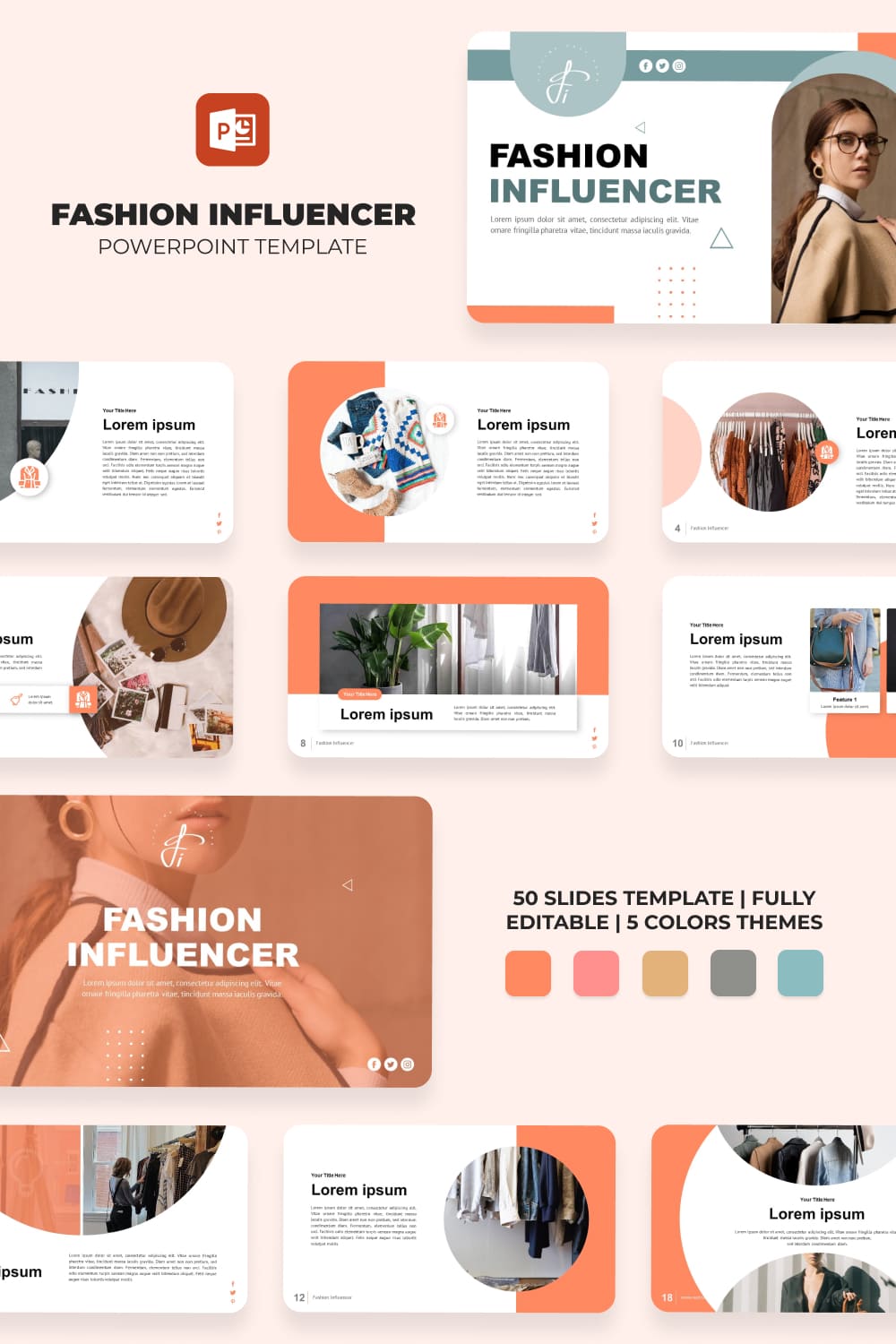 Fashion Influencer Powerpoint Template.