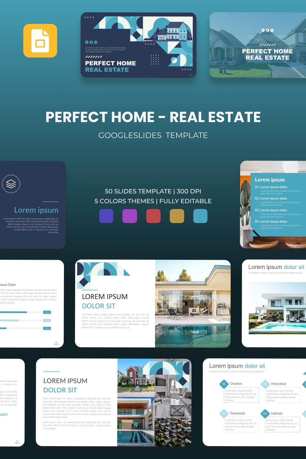 Perfect Home Real Estate Google Slides Theme.
